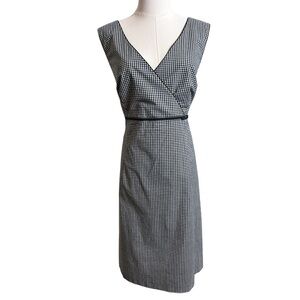 Real Clothes by Saks Fifth Ave Black and White Gingham Midi Sundress Dress